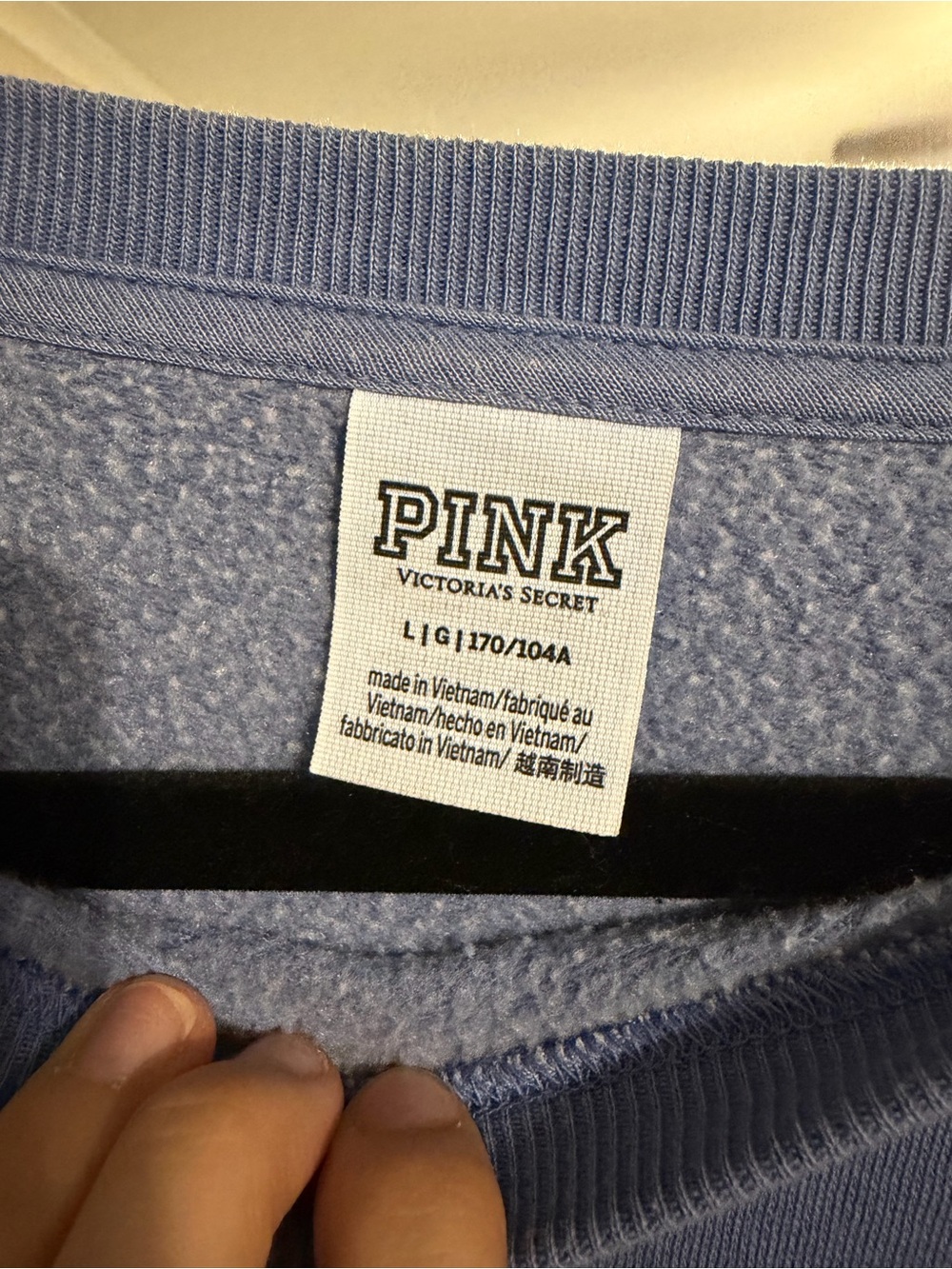 PINK Victoria's Secret Boxy Short-Sleeve Sweatshirt - Periwinkle Blue - Picture 2 of 3